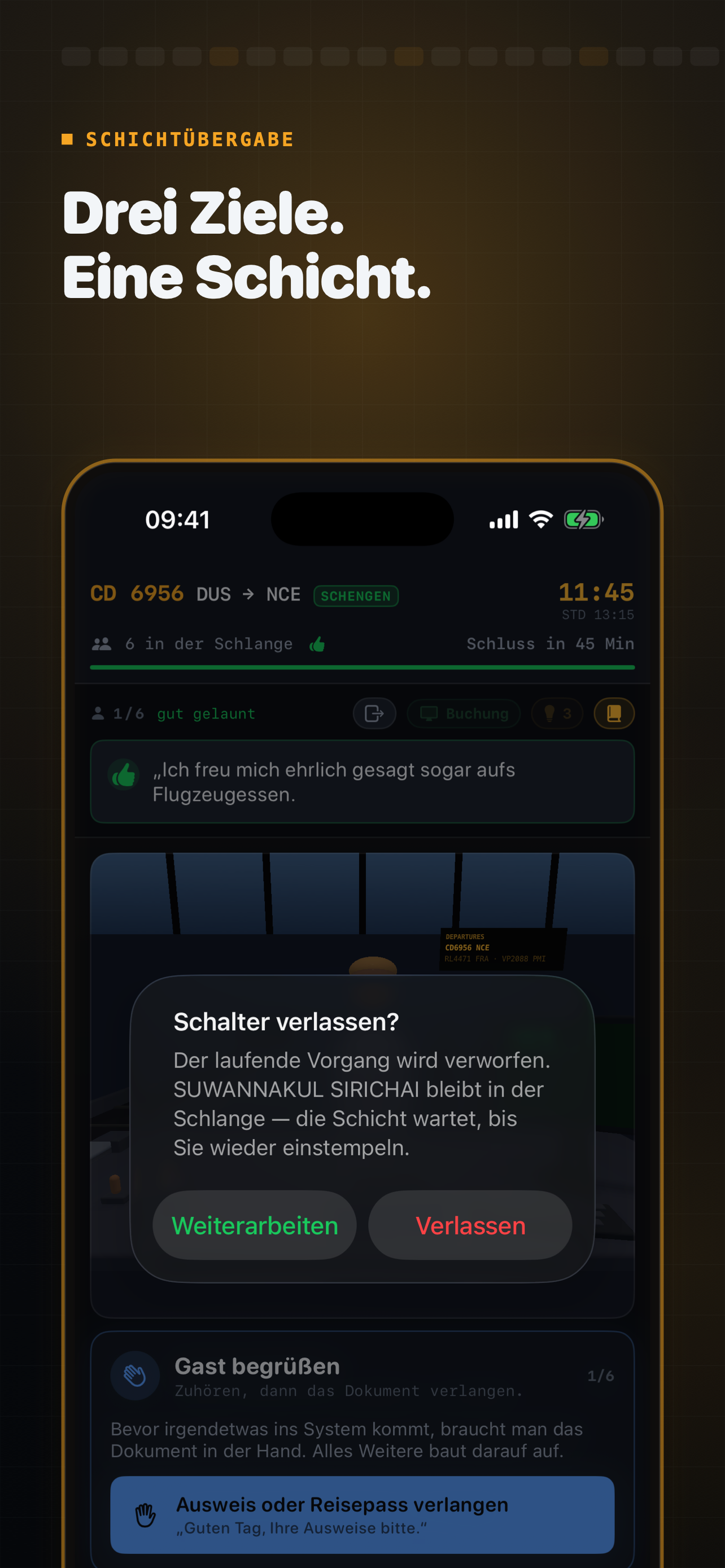Schichtübergabe
